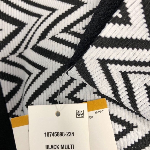 NWT KASPER Women’s Black and White Zig Zag Open Front Jacket size 16 - Picture 3 of 5